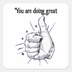 Tekening van de trommel vierkante sticker