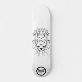 Tekening van de zwarte en witte streep van dieren skateboard