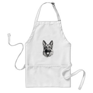 Tekening van Duitse Herdershond op Schort Honden