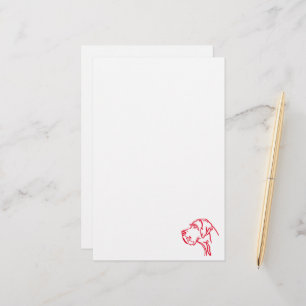 Tekening van een Deense dog met minimale kop Briefpapier