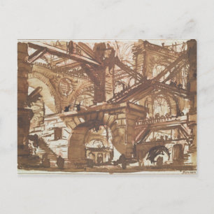 Tekening van een denkbeeldige gevangenis briefkaart