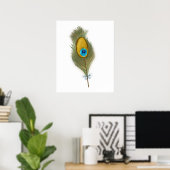 Tekening van één enkele peacock-vanger poster (Thuiskantoor)