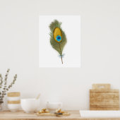 Tekening van één enkele peacock-vanger poster (Keuken)