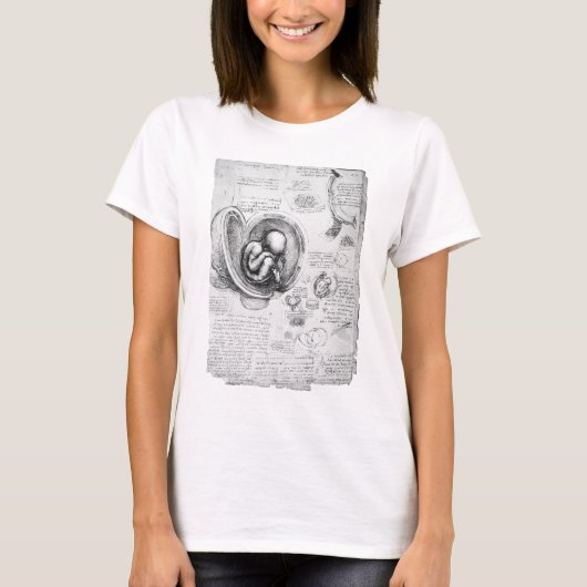  tekening van een foetus in de baarmoeder 1 t-shirt (Voorkant)