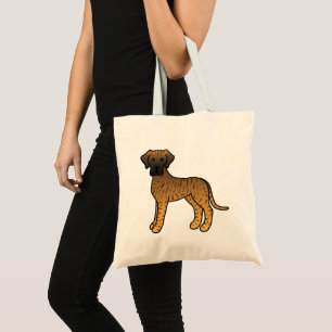 Tekening van een Grote Dane hond met brindle vacht Tote Bag