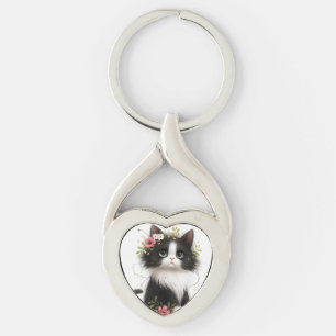 Tekening van een kat sleutelhanger