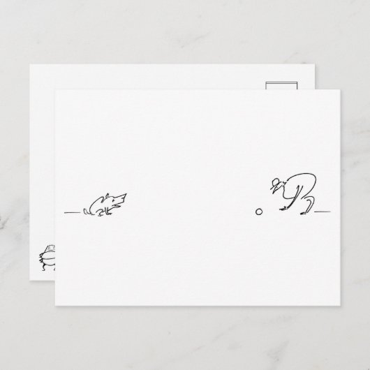 Tekening van een proeftekening briefkaart (Voorkant / Achterkant)