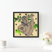 Tekening van een sleuf ondersteboven vierkante klok (Huis)