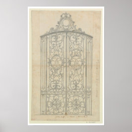 Tekening van Franse architectuur Poster