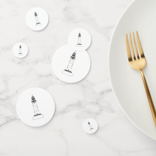 Tekening van geïsoleerde vuurtorenlijn confetti (Groep)