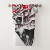 Tekening van gezaaid Roos, bevroren Bad Handdoek (Insitu)