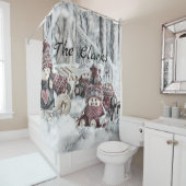  tekening van gnomen in de sneeuw douchegordijn (In situ)