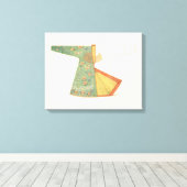 Tekening van halfvoltooide Kimono Canvas Afdruk (Insitu (Houten vloer))