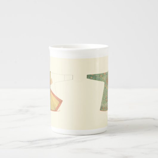 Tekening van halfvoltooide Kimono Porselein Kop (Voorkant)