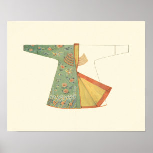 Tekening van halfvoltooide Kimono Poster