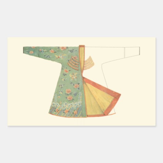 Tekening van halfvoltooide Kimono Rechthoekige Sticker (Voorkant)