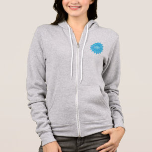 Tekening van het blauwe glas Lotus Flower Om-symbo Hoodie