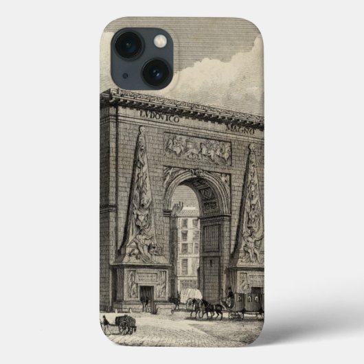 Tekening van het Monument Porte Saint-Denis Case-Mate iPhone Case (Achterkant)