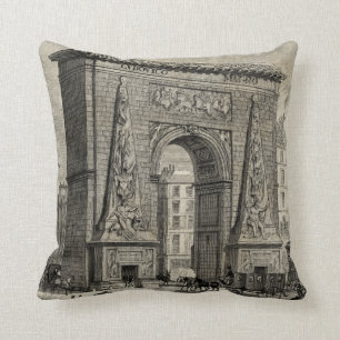 Tekening van het Monument van Porte Saint-Denis Kussen