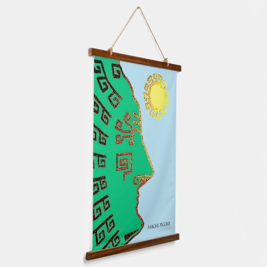 Tekening van het Poster Machu_Picchu Cusco Peru Hangend Wandkleed (Gebogen)