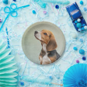 Tekening van hond Beagle 7 Papieren Bordje (Feest)