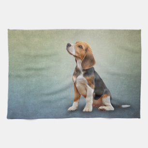 Tekening van hond Beagle Theedoek
