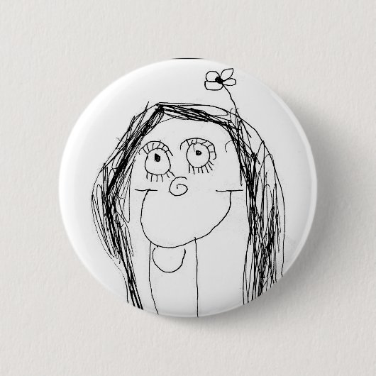 Tekening van je kind - Moederdag Cadeaus Ronde Button 5,7 Cm (Voorkant)