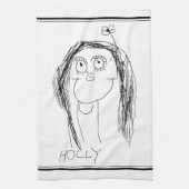 Tekening van je kind - Moederdag Cadeaus Theedoek (Verticaal)