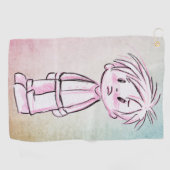 Tekening van jongen golfhanddoek (Horizontaal)