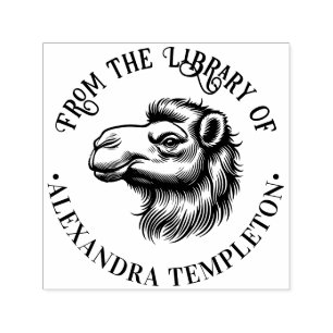 Tekening van kameelkop “Uit de bibliotheek van” #1 Zelfinktende Stempel