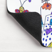 Tekening van kind, kleurrijk kasteel muismat (Hoek)