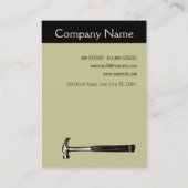 Tekening van kunsthamerkunst van het constructiety visitekaartje (Achterkant)