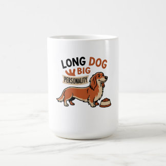 Tekening van lange hond met groot karakter koffiemok