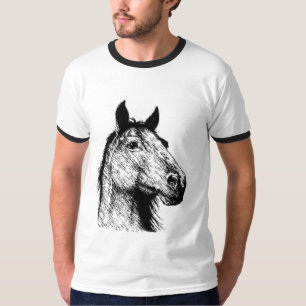 Tekening van paardenpotlood t-shirt