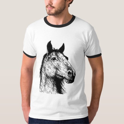 Tekening van paardenpotlood t-shirt (Voorkant)