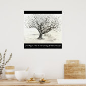 Tekening van pen- en inktboom poster (Keuken)