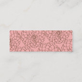 Tekening van peulroze en bruine ventilatorschets mini visitekaartje (Achterkant)