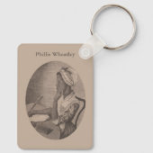  tekening van Poet Phillis Wheatley Sleutelhanger (Achterkant)