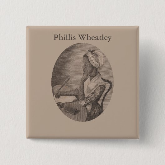  tekening van Poet Phillis Wheatley Vierkante Button 5,1 Cm (Voorkant)