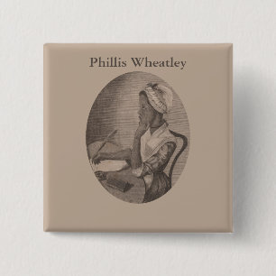  tekening van Poet Phillis Wheatley Vierkante Button 5,1 Cm