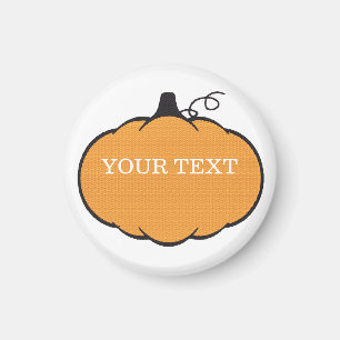 Tekening van pompoen in herfst met aangepaste teks magneet