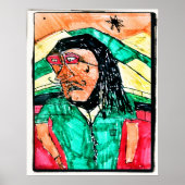 Tekening van profiel lezen poster (Voorkant)