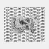 Tekening van Schnauzer Dog Art Fleece Deken (Voorkant (Horizontaal))