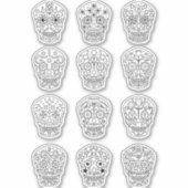 Tekening van suikerschedel sticker (Voorkant)