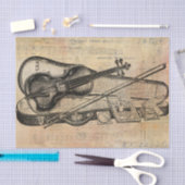  tekening van Violin op blad Muziekontkoppeling Tissuepapier (Craft)