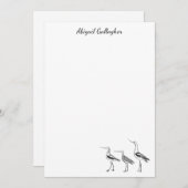 Tekening van vogelkunst in zwart-wit, gepersonalis notitiekaartje (Voorkant / Achterkant)