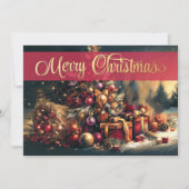 Tekening van Winter Serenity kerstbomen Kaart (Voorkant)