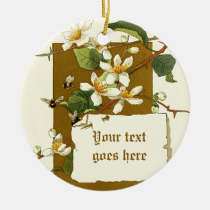  tekening van witte bloemen ornament