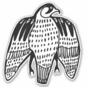 Tekening van zwarte valk sticker (Voorkant)