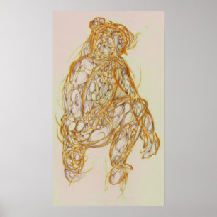 Tekening vrouw gebaar poster